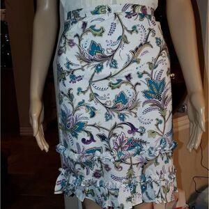 I.N.C  floral A-line cotton  skirt